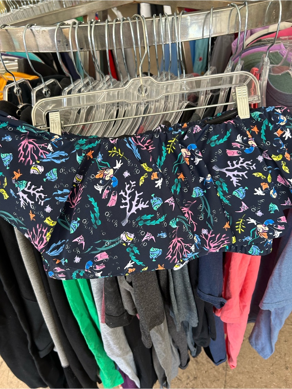 Disney Navy Ocean Print Bandanna Swim Top